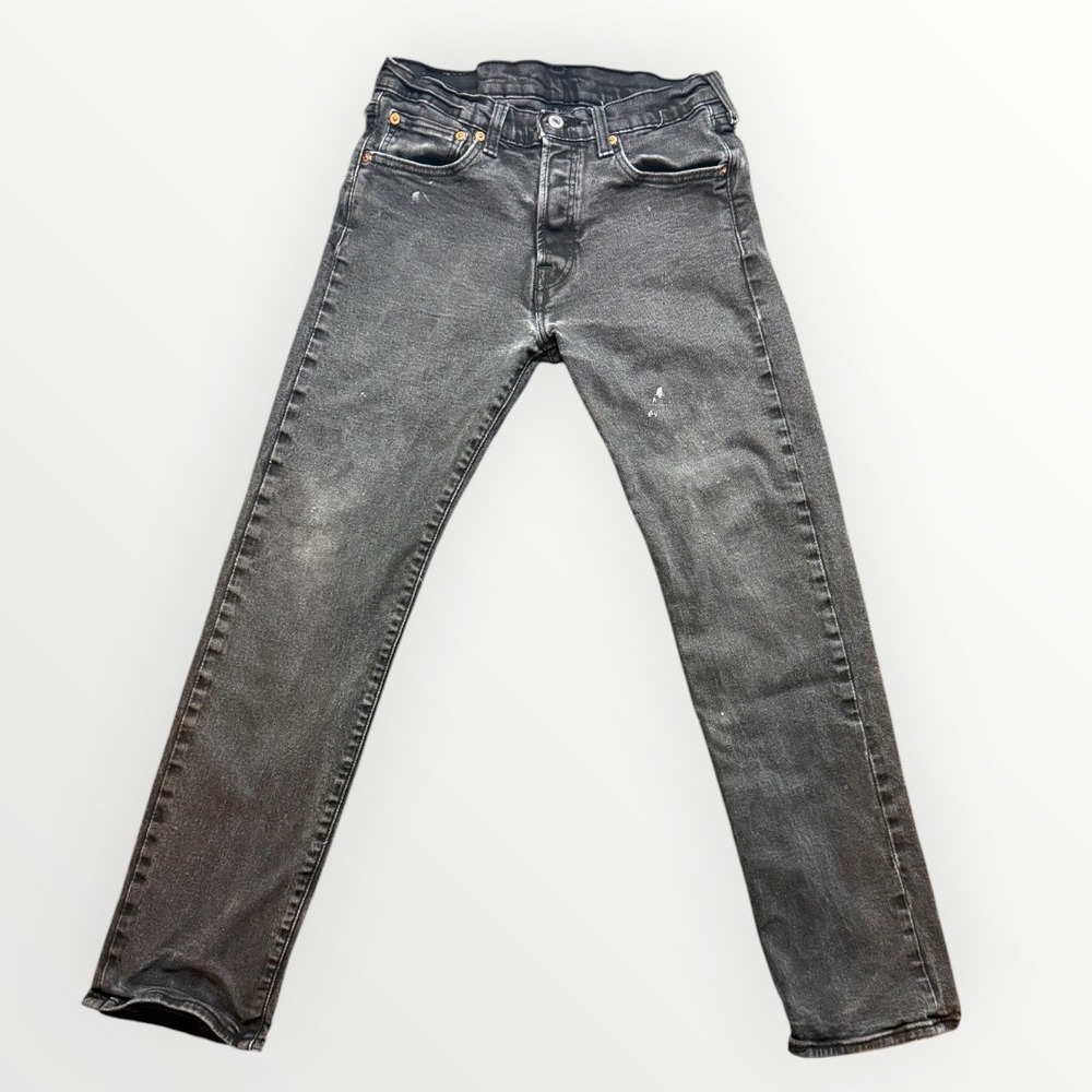 Levis 501 Original Fit Jeans Mens 31x32 Faded Black Button Fly Straight Leg